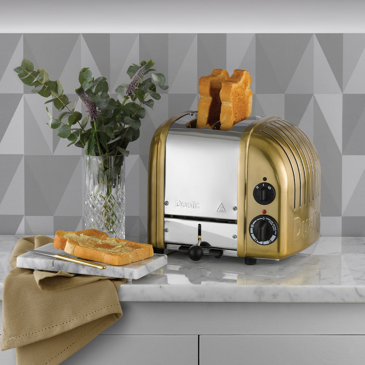 Dualit 2 Slice NewGen Classic Toaster, Brass