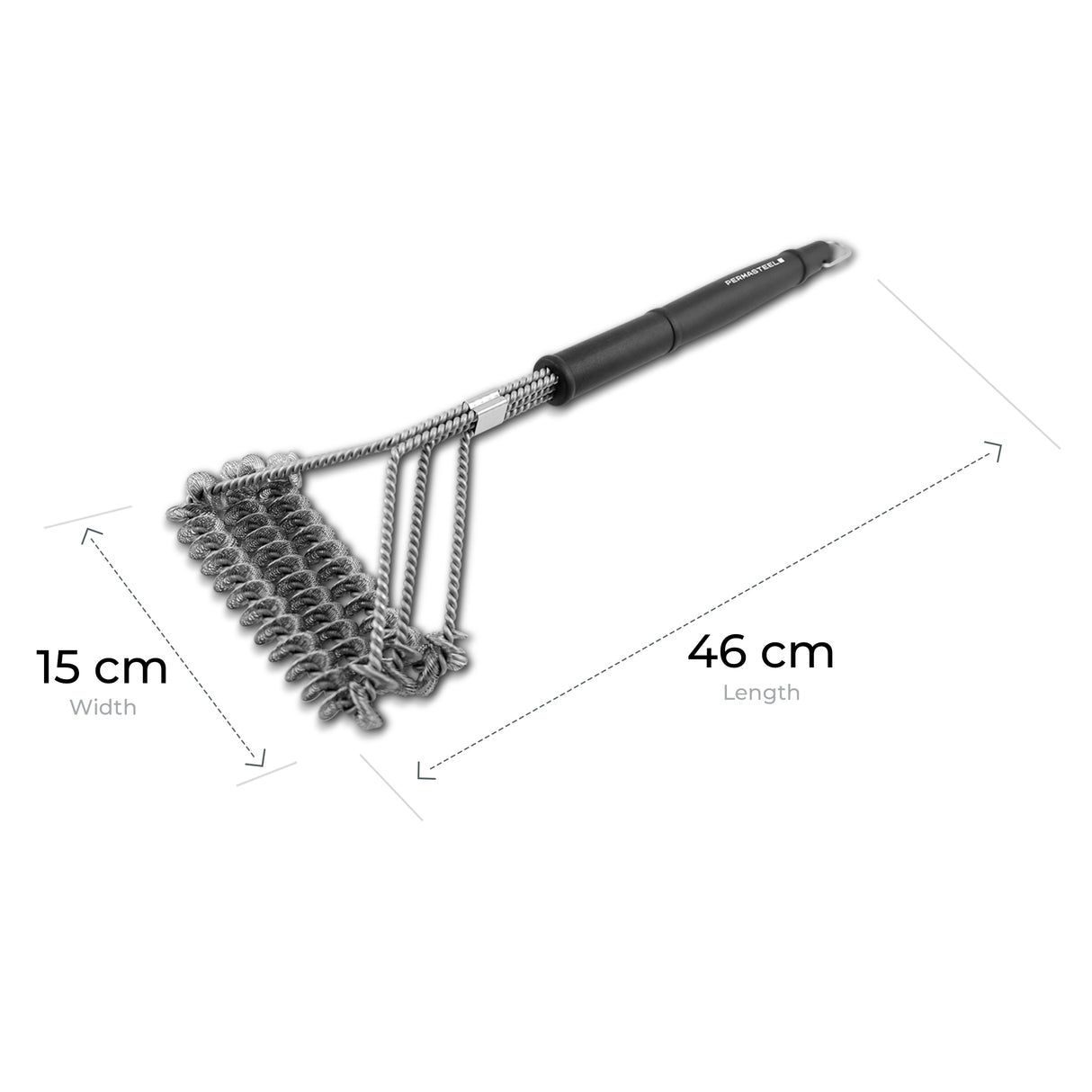 Permasteel Triple Head Stainless Steel Grill Cleaning Brush