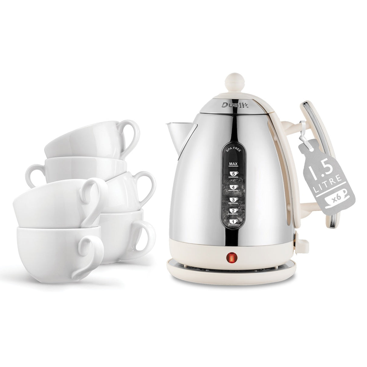 Dualit 1.5L Jug Kettle, Canvas White