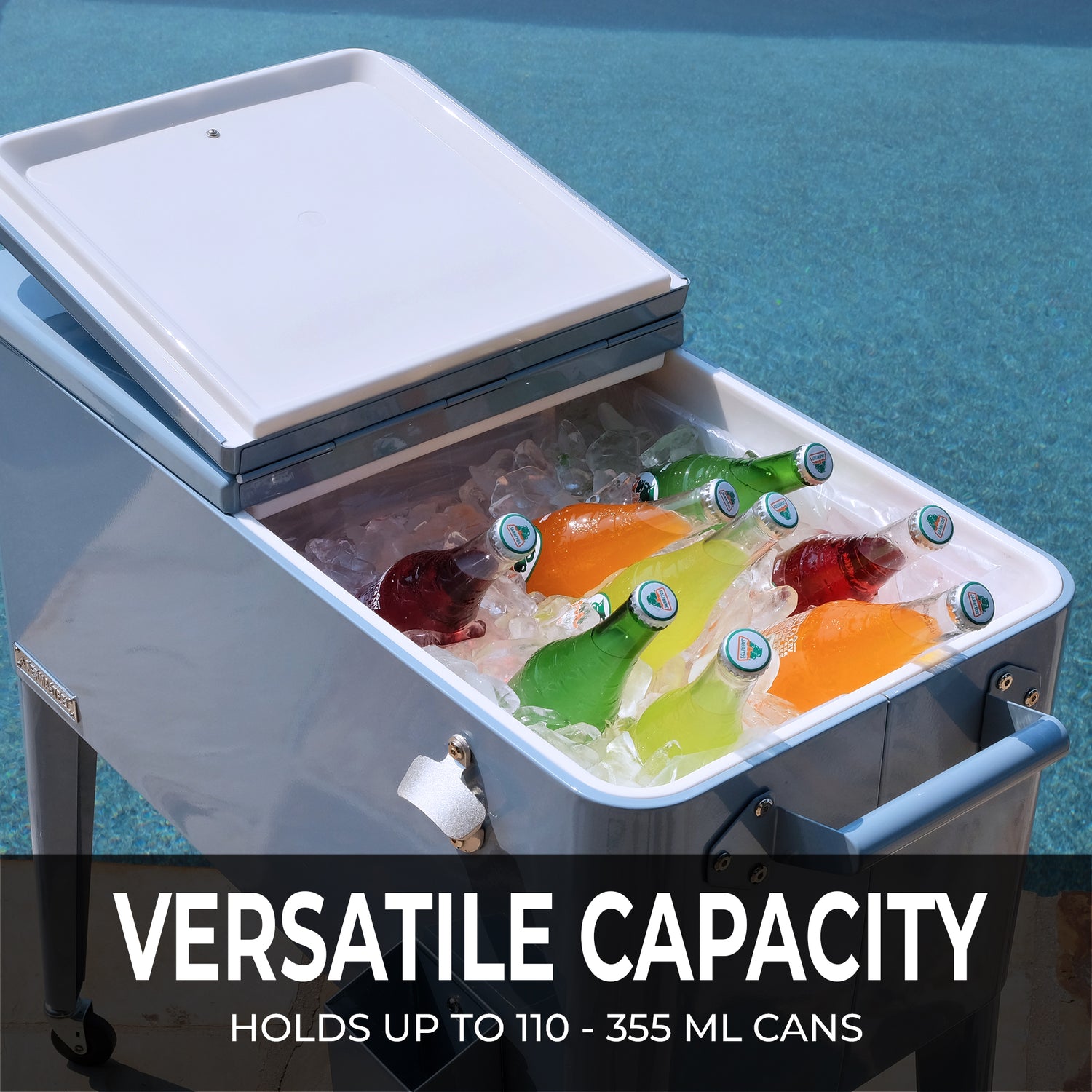 Permasteel 75 Liters Rolling Patio Cooler - Pink
