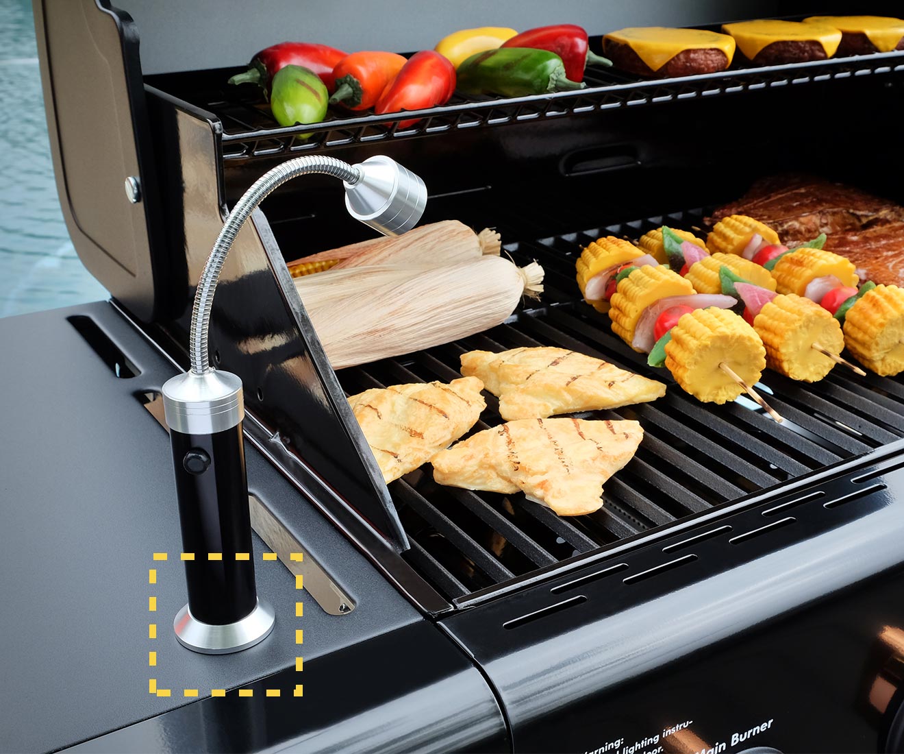 Permasteel Flexible LED Grill Lights with Magnetic Base, 2-Pack
