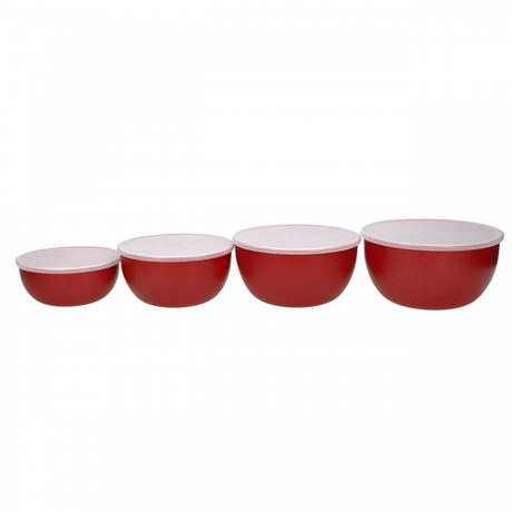 KitchenAid 4-Piece Meal Prep Bowls Set with Lids, Empire Red