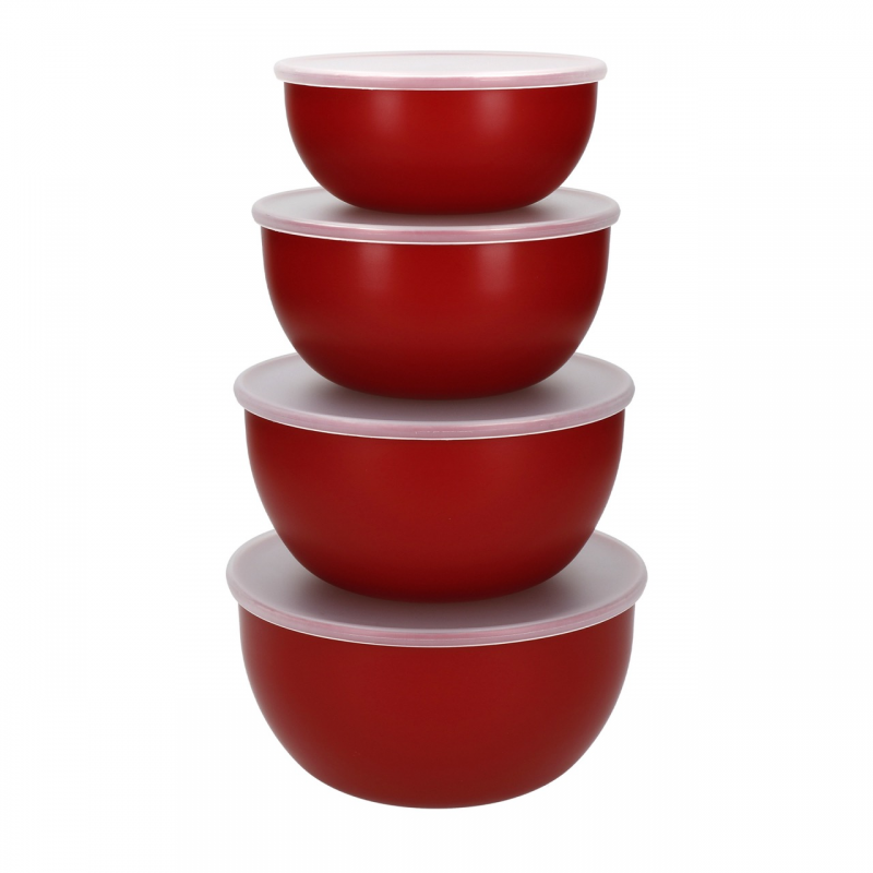 KitchenAid 4-Piece Meal Prep Bowls Set with Lids, Empire Red