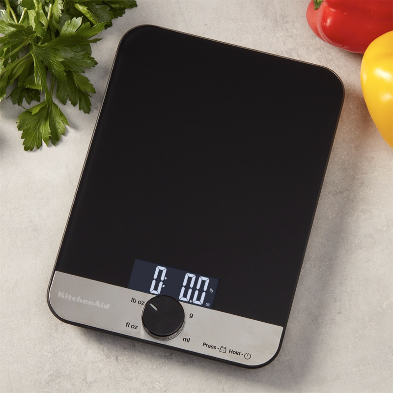 KitchenAid Digital Glass Top Kitchen Scale, 5000g / 5 litres Weighing Capacity