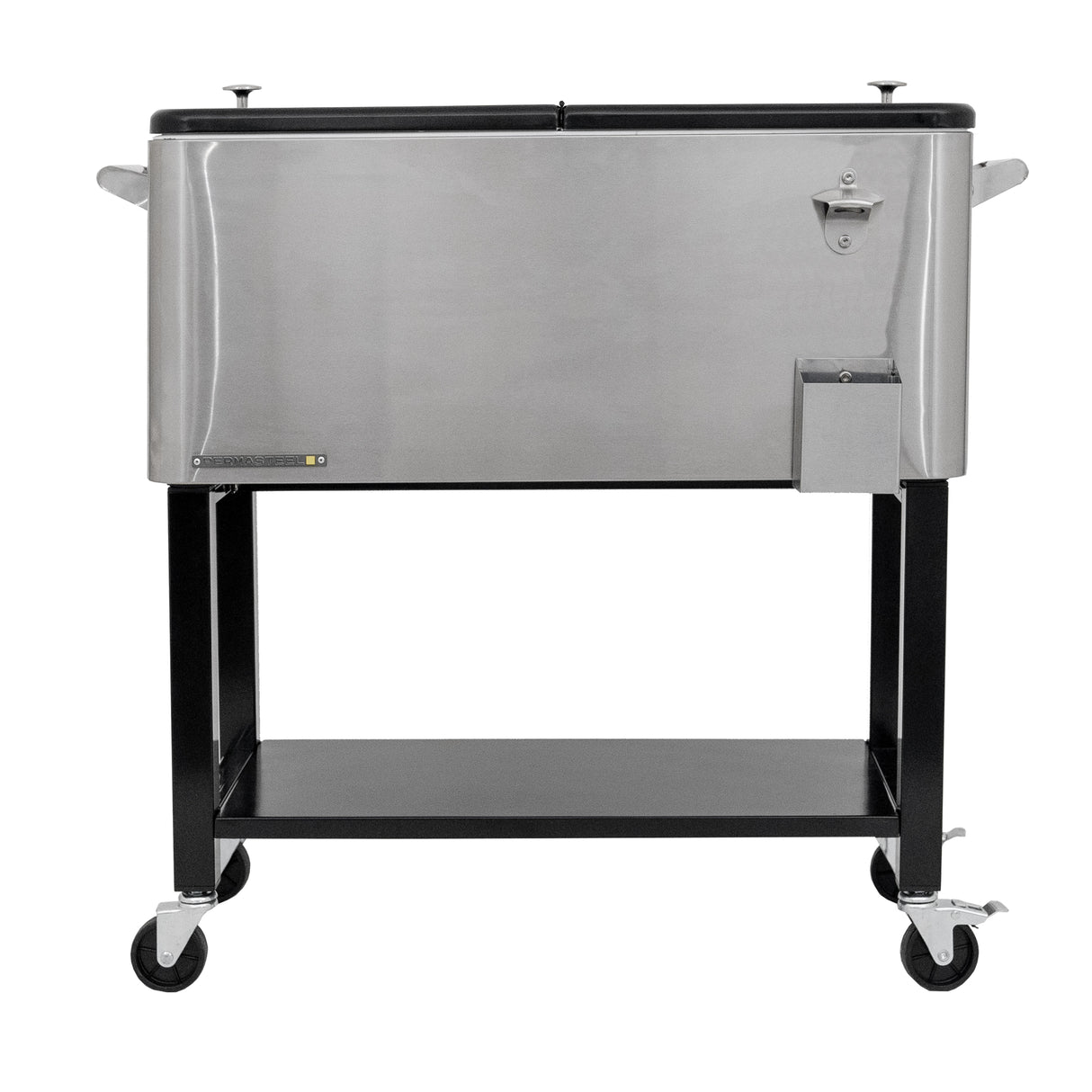 Permasteel 75 Liters Rolling Patio Cooler with Removable Basin - Stainless Steel
