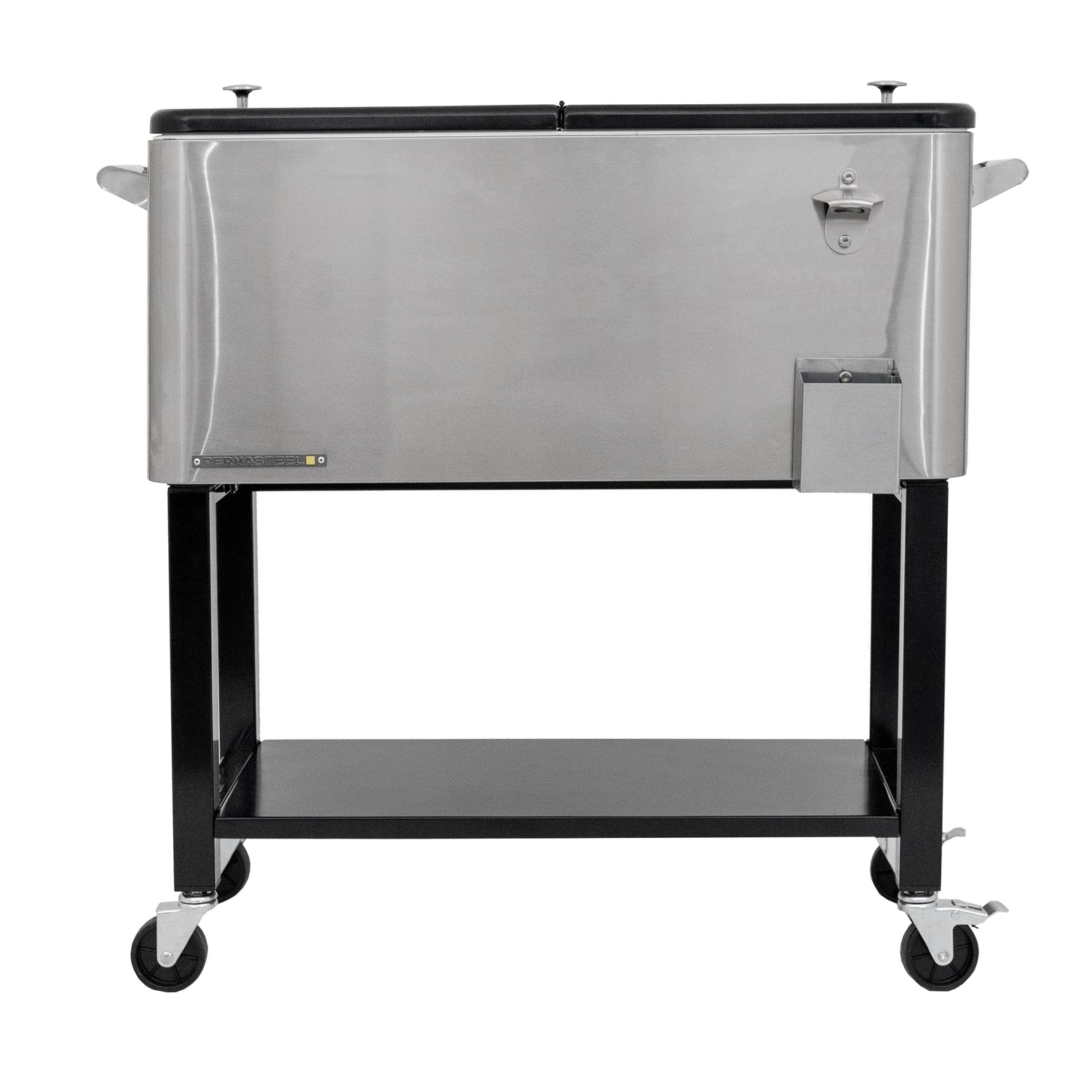 Permasteel 75 Liters Rolling Patio Cooler with Removable Basin - Stainless Steel