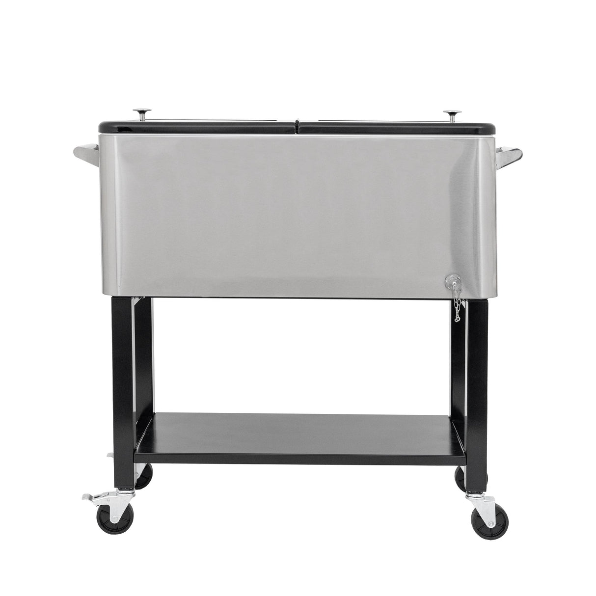 Permasteel 75 Liters Rolling Patio Cooler with Removable Basin - Stainless Steel