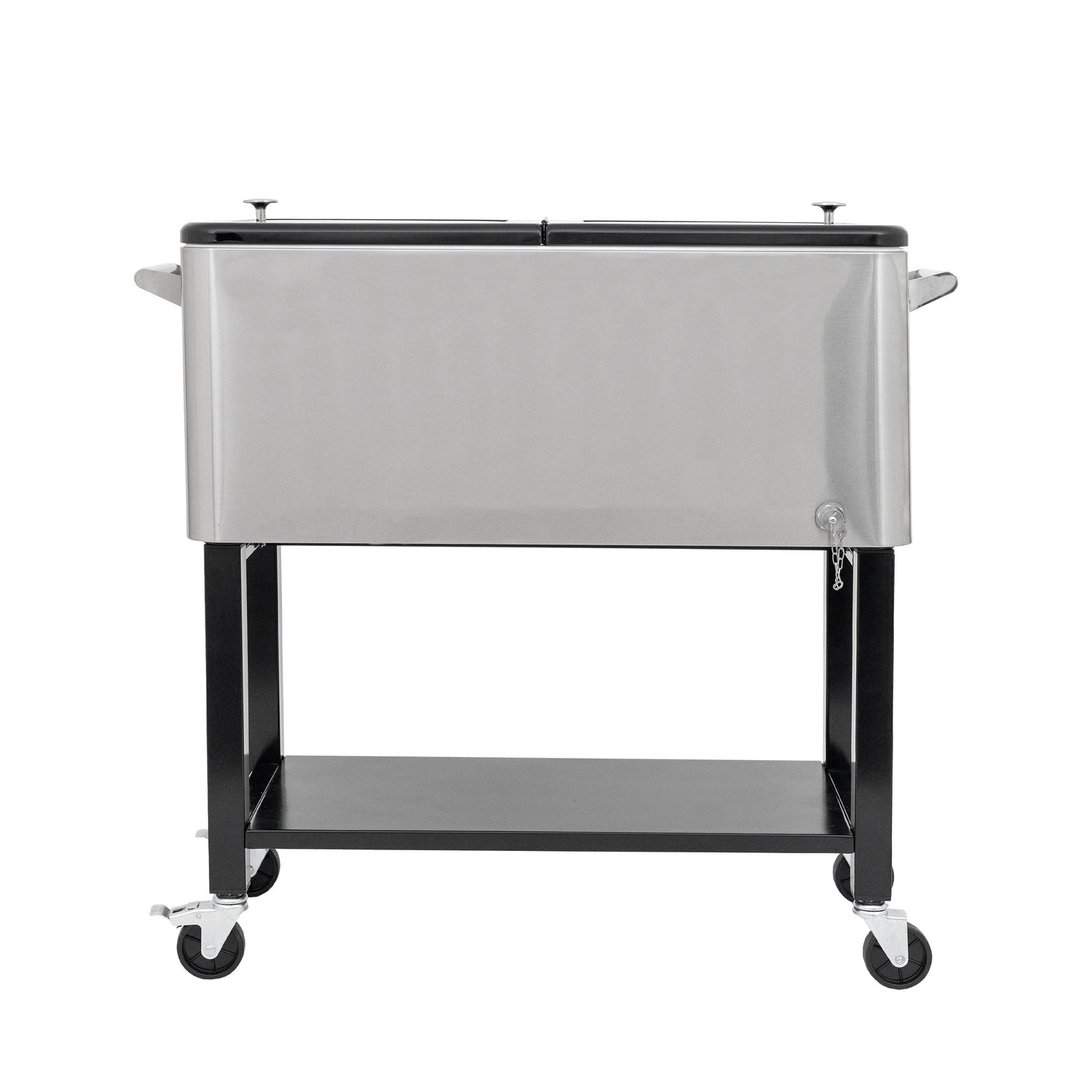 Permasteel 75 Liters Rolling Patio Cooler with Removable Basin - Stainless Steel