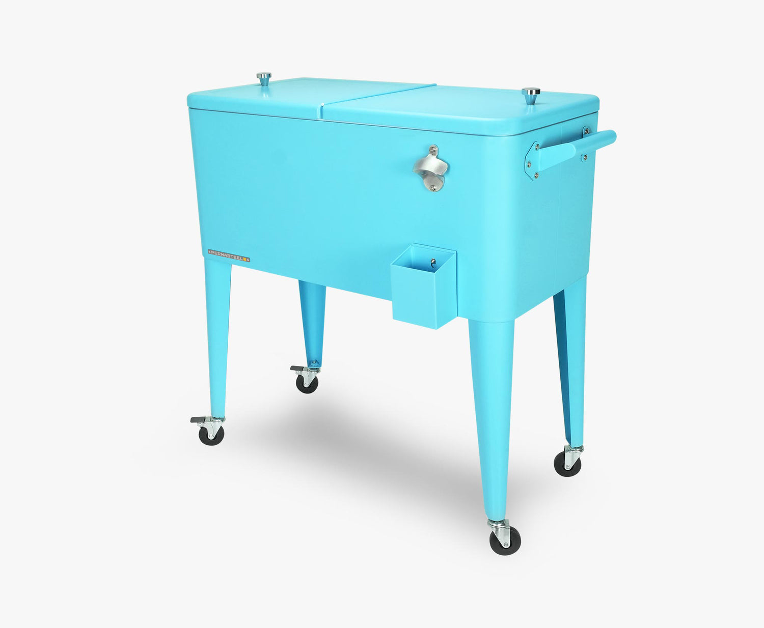 Permasteel 75 Liters Rolling Patio Cooler - Turquoise