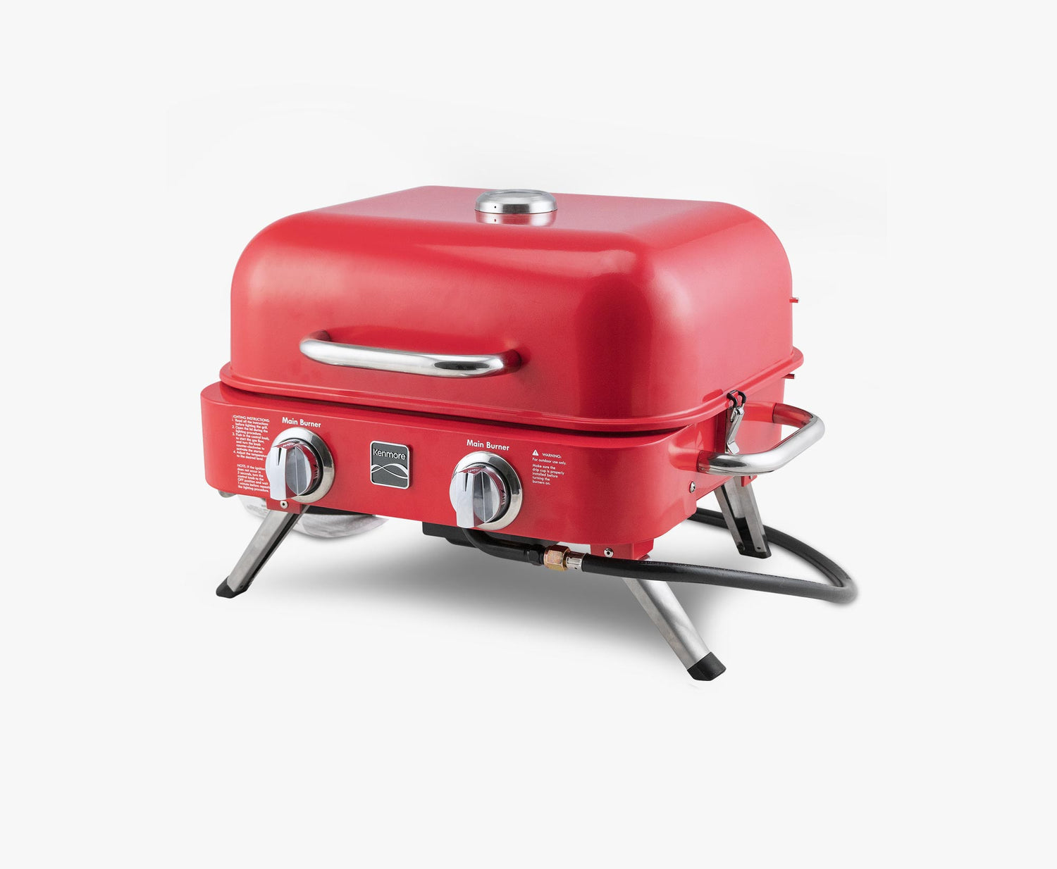 Kenmore 2-Burner – Red Portable Tabletop Retro Gas Grill