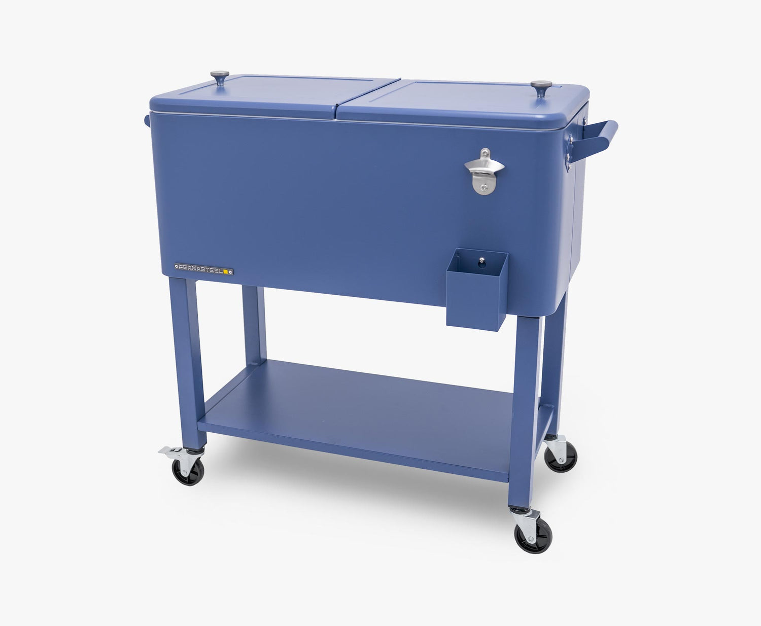 Permasteel 75 Liters Rolling Patio Cooler with Removable Basin - Azure Blue