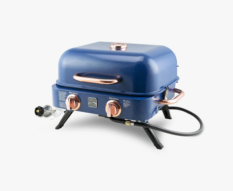 Kenmore 2-Burner – Blue Portable Tabletop Retro Gas Grill