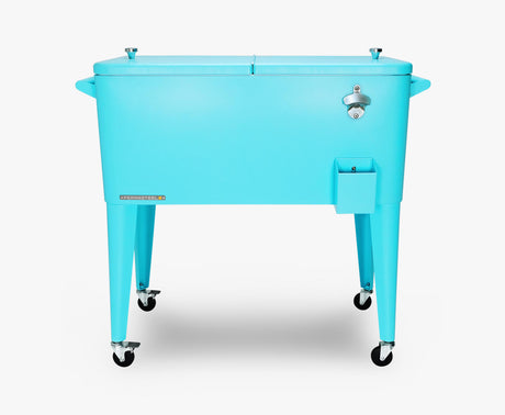 Permasteel 75 Liters Rolling Patio Cooler - Turquoise