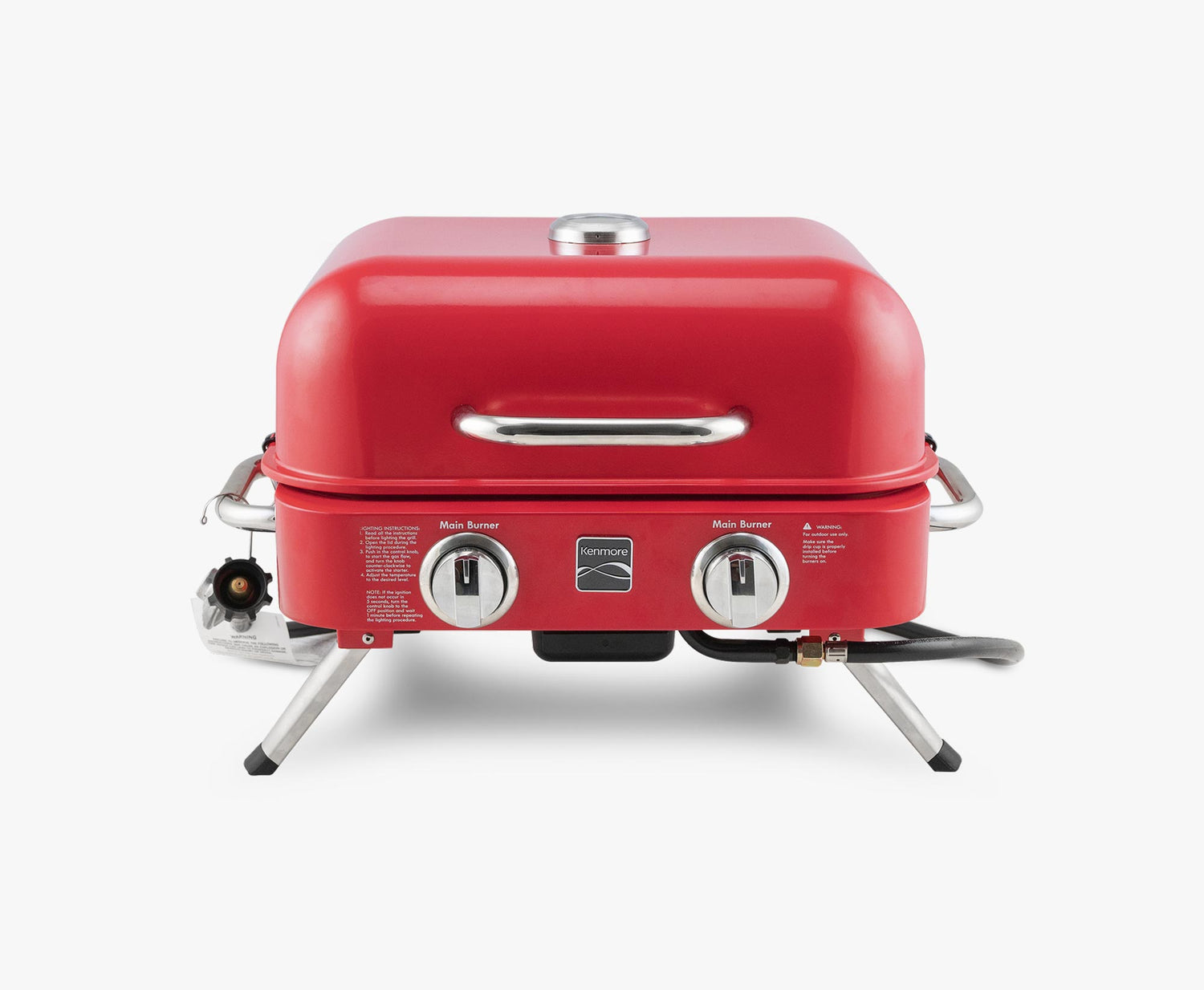 Kenmore 2-Burner – Red Portable Tabletop Retro Gas Grill