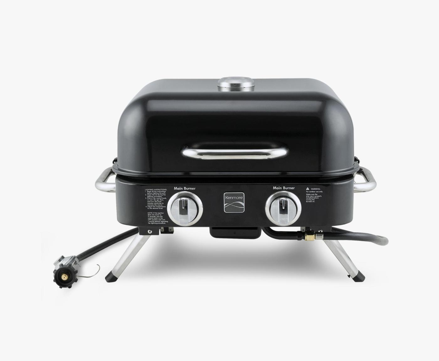 Kenmore 2-Burner – Black Portable Tabletop Retro Gas Grill