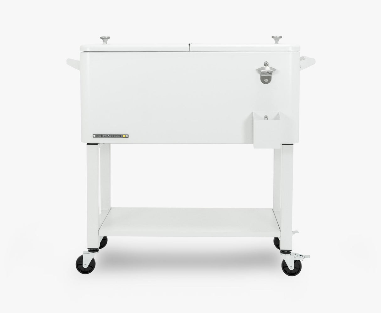 Permasteel 75 Liters Rolling Patio Cooler with Removable Basin - White
