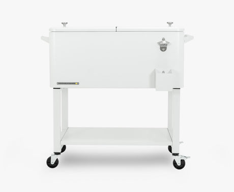 Permasteel 75 Liters Rolling Patio Cooler with Removable Basin - White