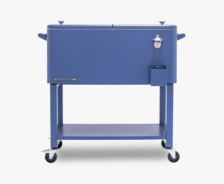 Permasteel 75 Liters Rolling Patio Cooler with Removable Basin - Azure Blue