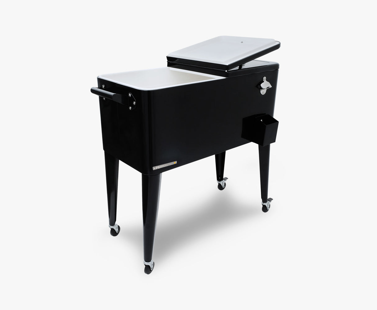 Permasteel 75 Liters Rolling Patio Cooler - Black
