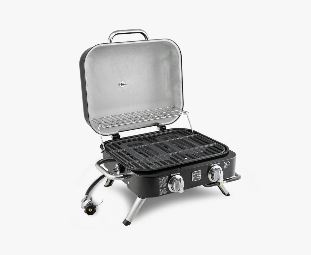 Kenmore 2-Burner – Black Portable Tabletop Retro Gas Grill