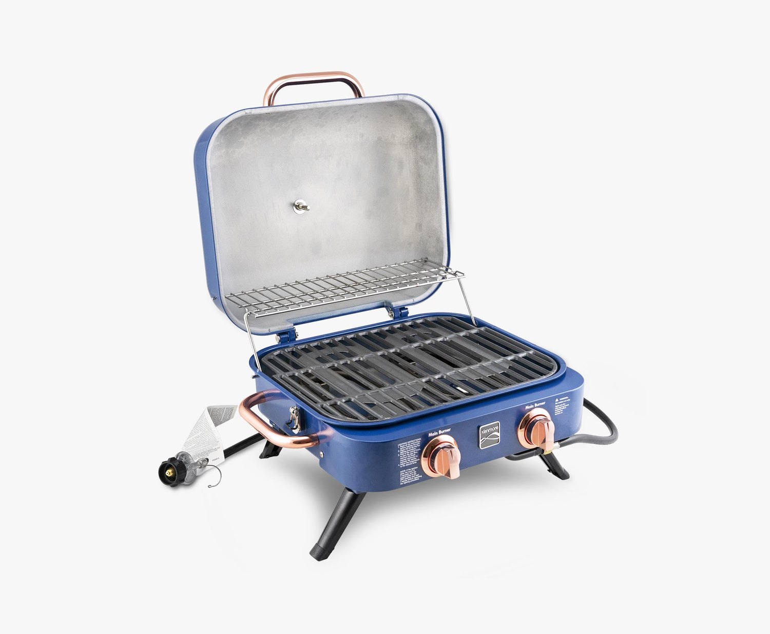 Kenmore 2-Burner – Blue Portable Tabletop Retro Gas Grill