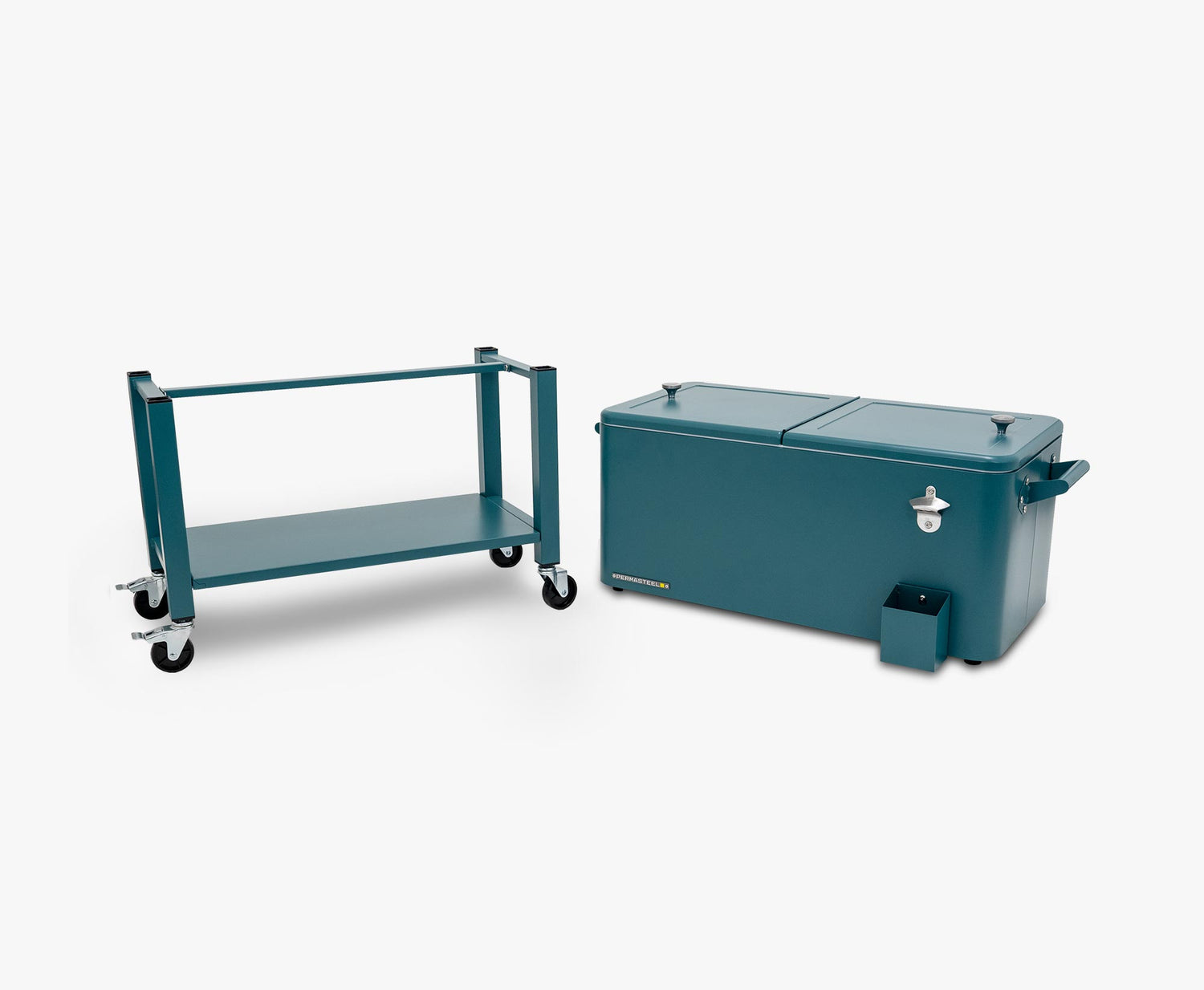 Permasteel 75 Liters Rolling Patio Cooler with Removable Basin - Teal