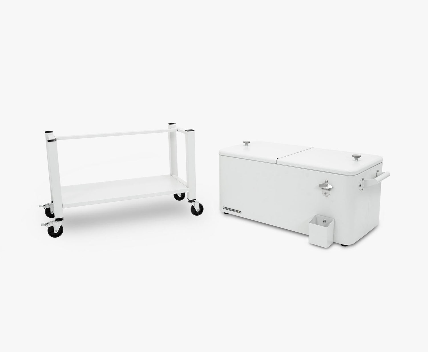 Permasteel 75 Liters Rolling Patio Cooler with Removable Basin - White