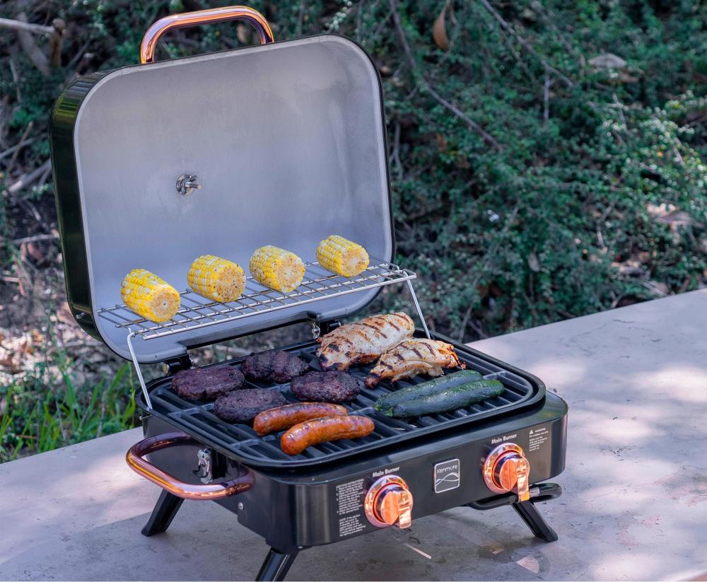 Kenmore 2-Burner – Black Portable Tabletop Retro Gas Grill
