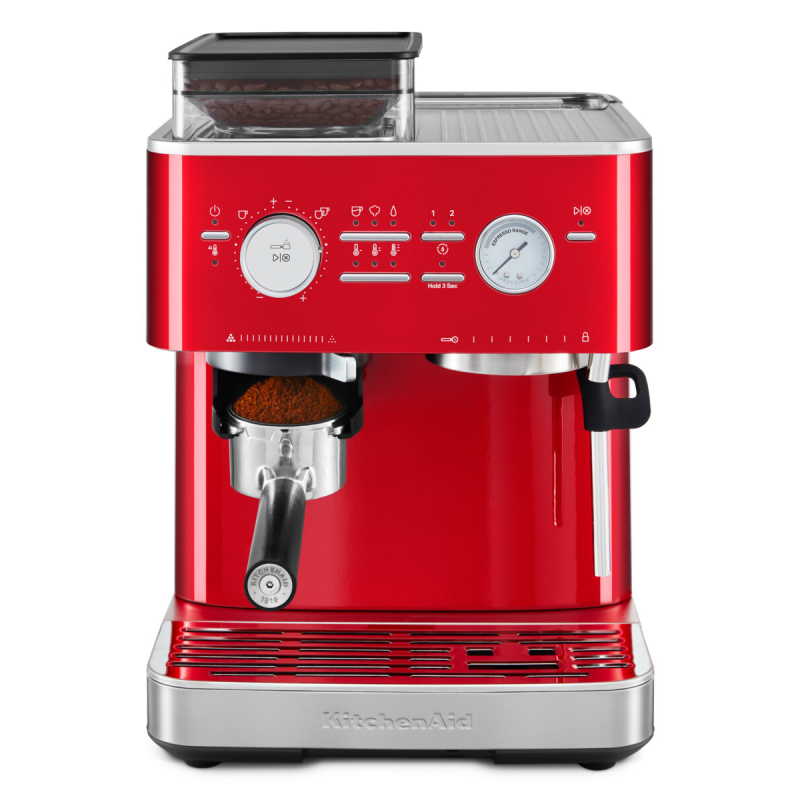 Semi Automatic Espresso Machine with Burr Grinder, Candy Apple
