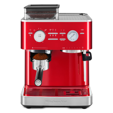 Semi Automatic Espresso Machine with Burr Grinder, Candy Apple