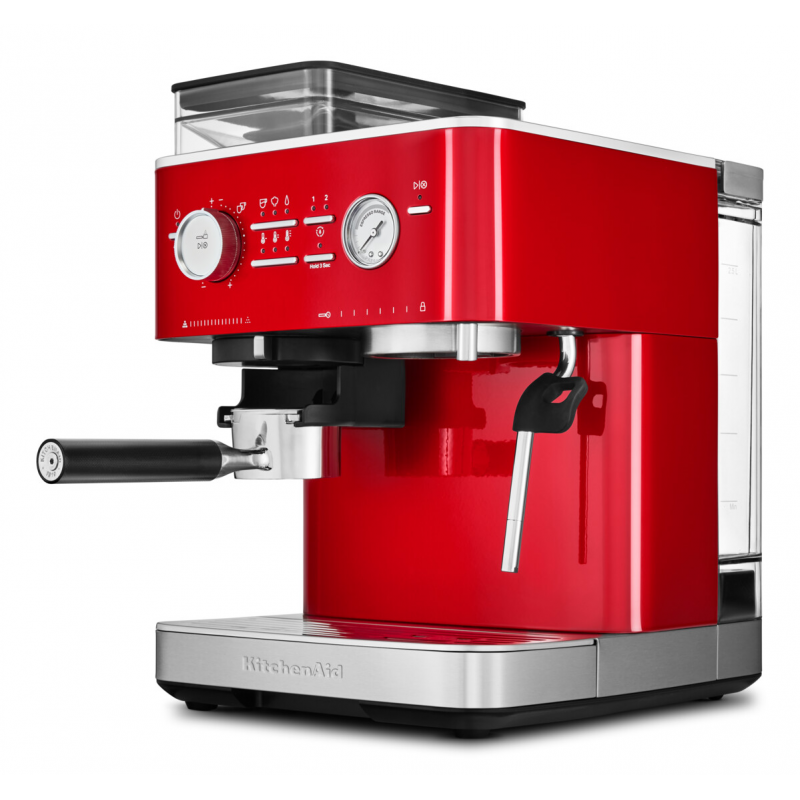 Semi Automatic Espresso Machine with Burr Grinder, Candy Apple