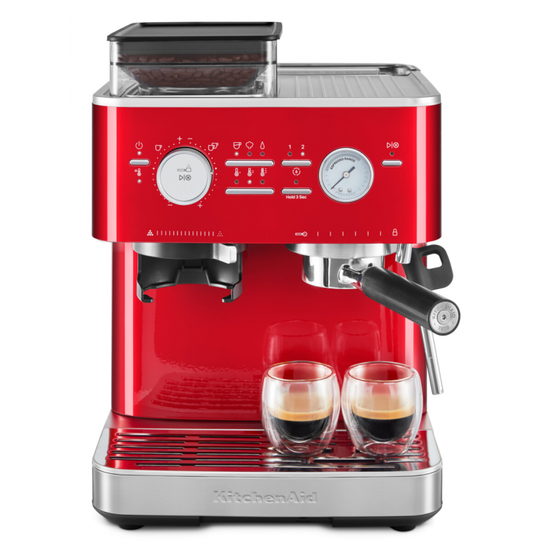 Semi Automatic Espresso Machine with Burr Grinder, Candy Apple