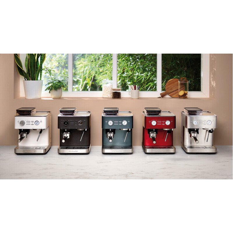 Semi Automatic Espresso Machine with Burr Grinder, Candy Apple