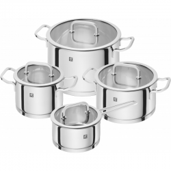 Zwilling Moment S 4-piece pot set with glass lids