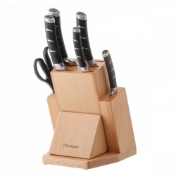 Sola Set of knives in a stand with a knife grinder Flow Kitchen