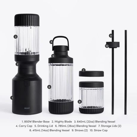 Beast® Mighty 850 Plus – blenderis, Carbon Black