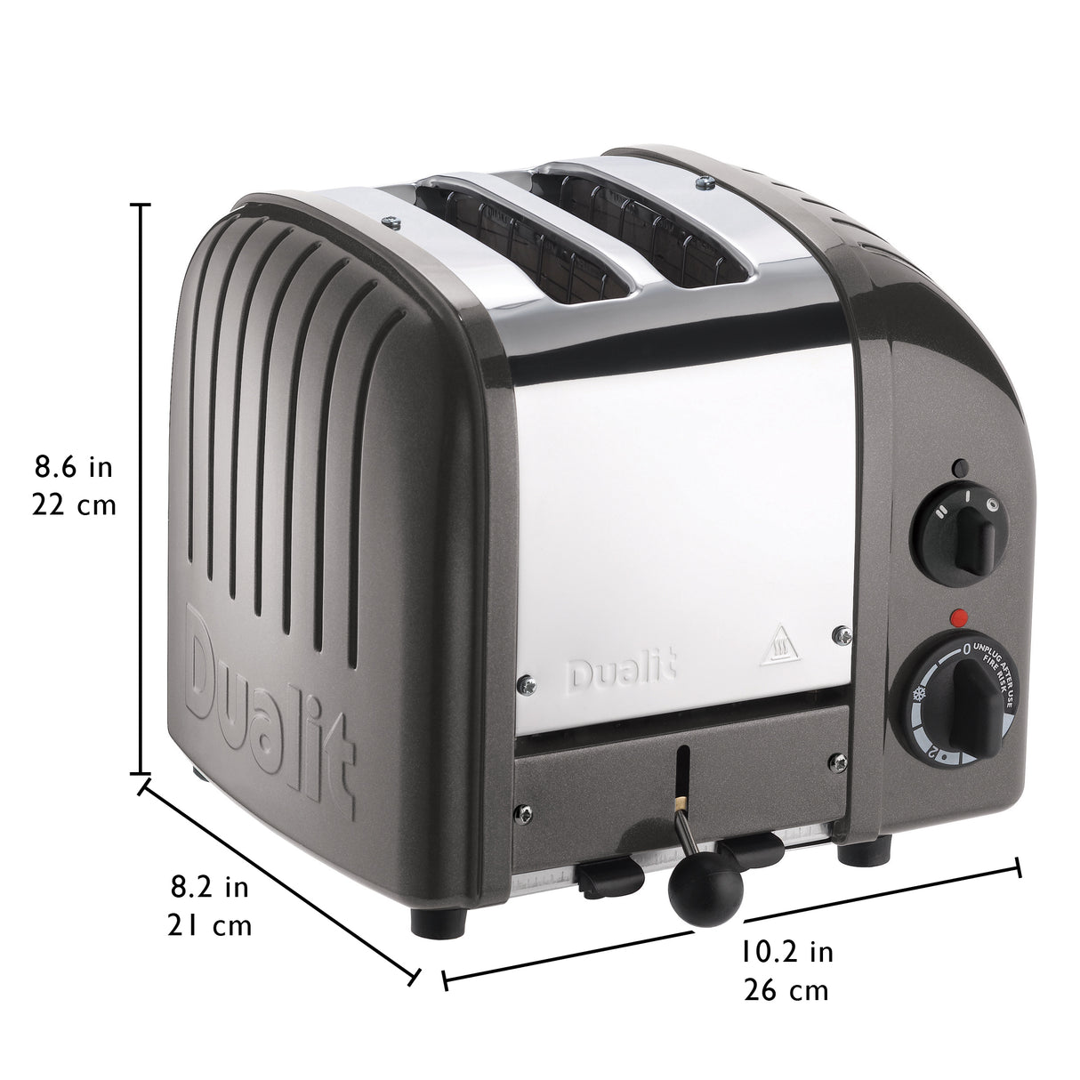 Dualit 2 Slice NewGen Classic Toaster, Metallic Charcoal