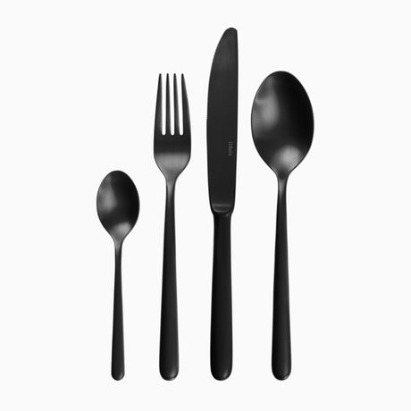 Sola Faro Black Cutlery Set 24 Pieces