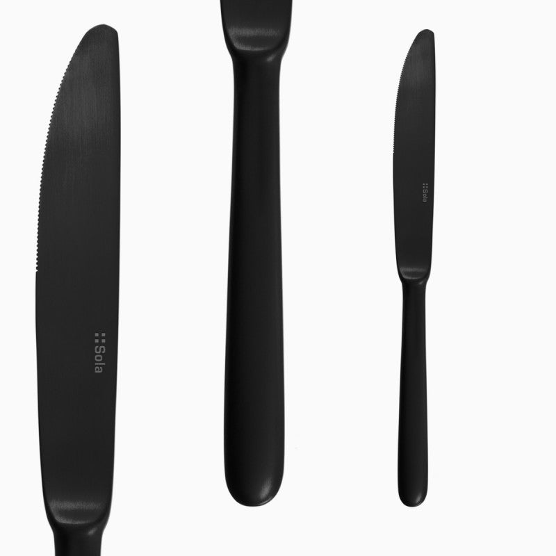 Sola Faro Black Cutlery Set 24 Pieces