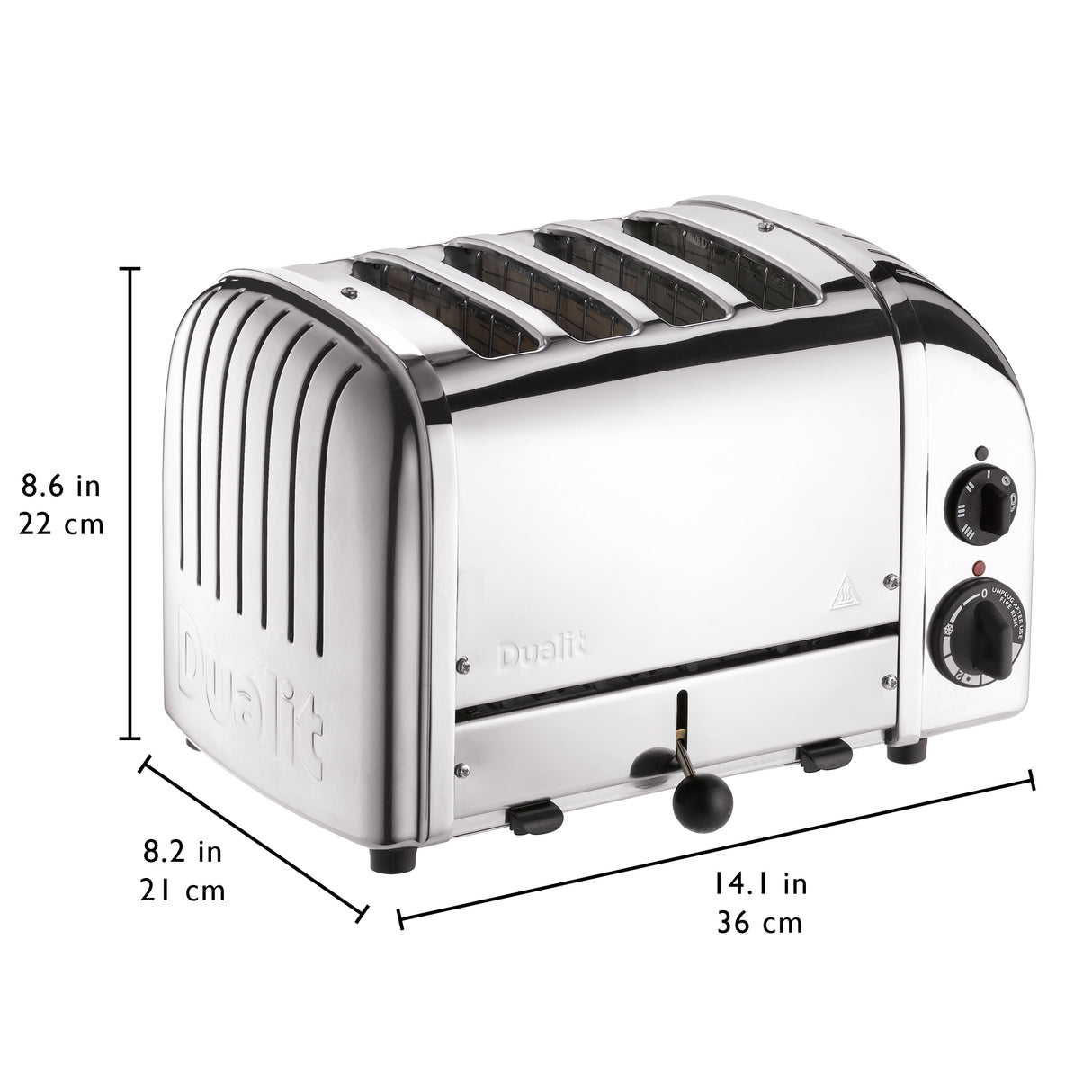 Dualit 4 Slice NewGen Classic Toaster, Metallic Silver