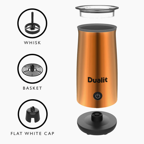 Dualit Handheld Milk Frother & Hot Chocolate Maker, Copper