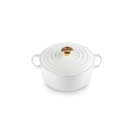 Le Creuset круглая чугунная кастрюля 24 cm/4.2 l, White